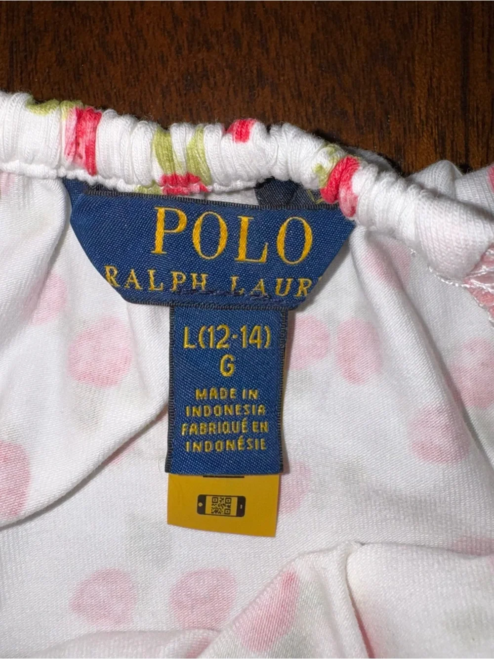 Ralph Lauren Strawberry Stretch Jersey Dress Cream Tank Sleeveless Large 12 / 14